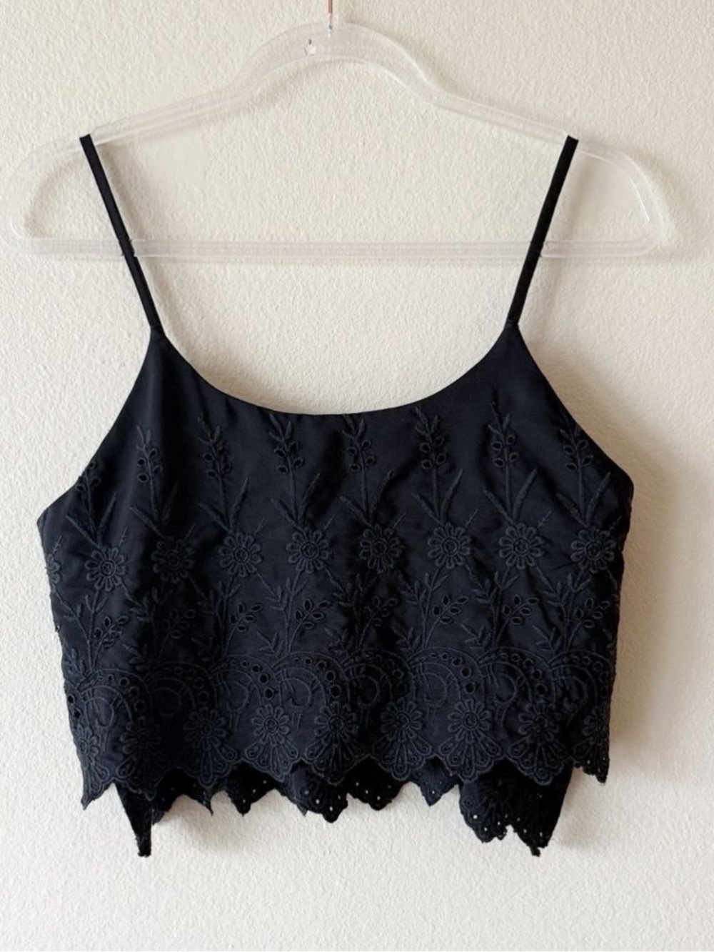Free People Eyelet Embroidered Lace Babydoll cropped Tank